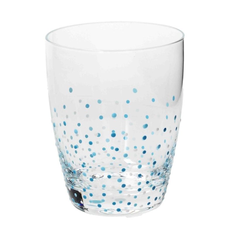 Memento - Bicchiere Acqua Turchese in vetro soffiato